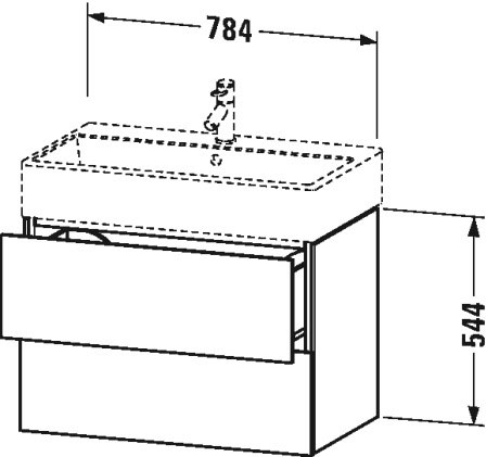LC627709191 L-Cube Тумбочка подвесная Серо-коричневый декор Duravit - Вид №1