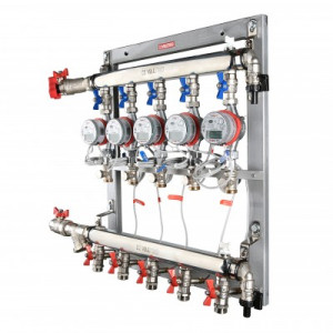 VT.GPM.05S04.L7 Узел этажный для поквартирного учета тепловой энергии Valtec 3/4", 7 вых., ввод слева