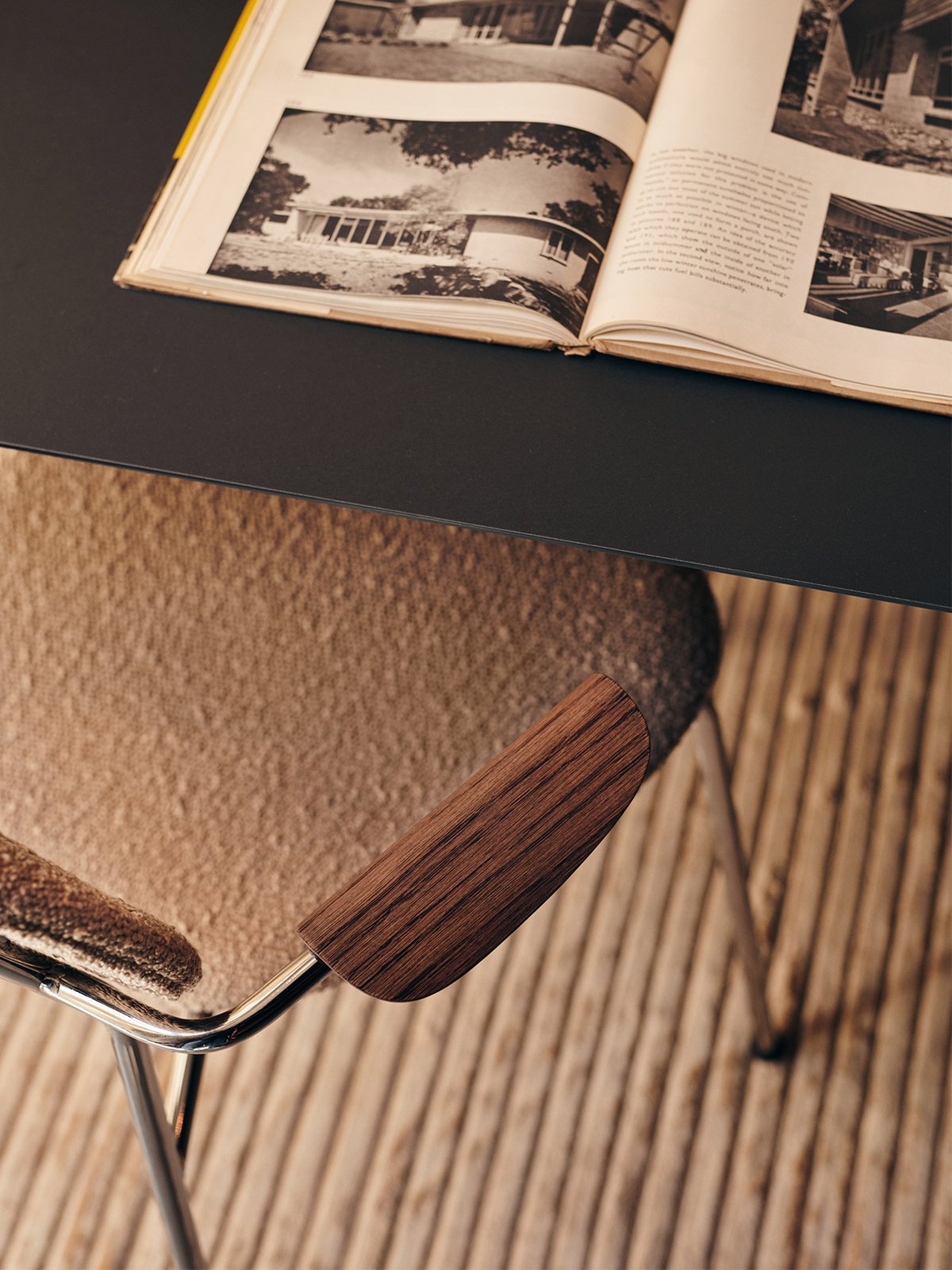 1110008-020302ZZ MENU Обеденный стул, полностью обитый, с подлокотником, Хром Дуб натуральный | Доппиопанама Т14012 / 004  - Вид №21