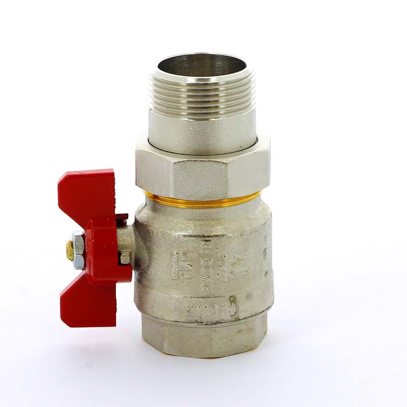 Кран шаровой НВ с разъемным соединением для коллектора бабочка TIEMME 1"1/4 2120004