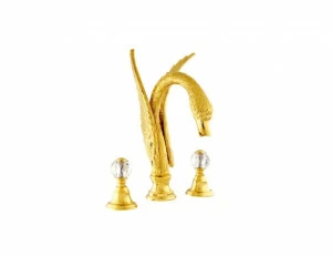 039154.000.50 Комплект для ванны на три отверстия с кристаллами swarovski swan series Яркий хром