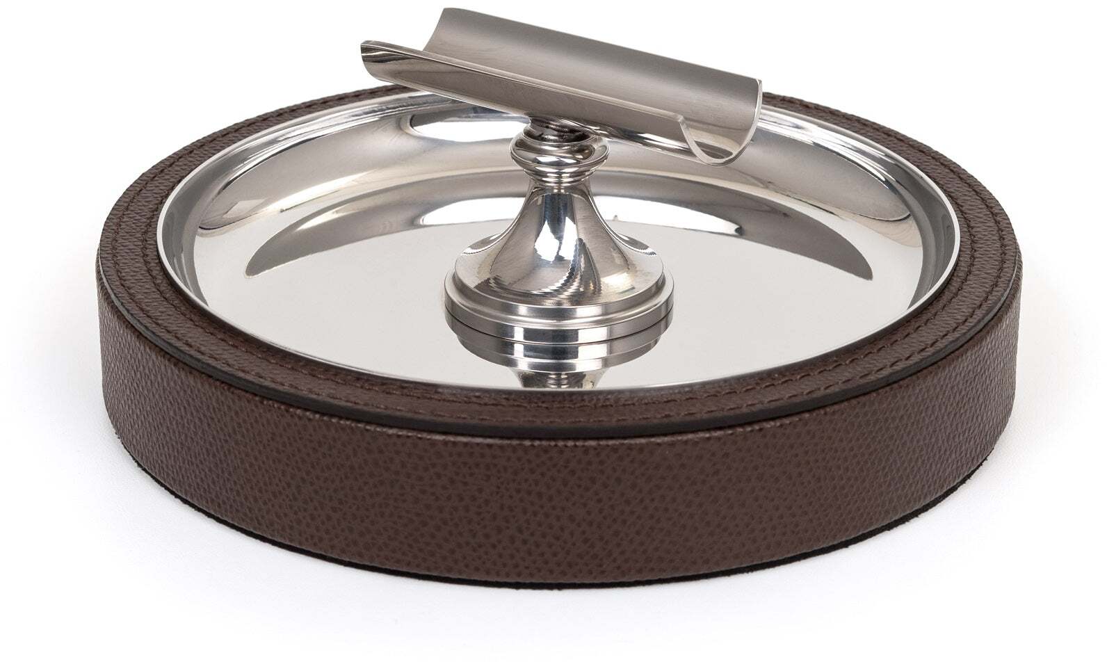 Пепельница для сигар - Ø 15,5XH6 см / плетеная кожа_TAUPE