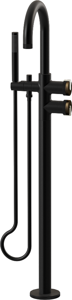 E-11554-R1VBB-L1PC-MBK Смеситель напольный отдельностоящий (внешняя часть) GRAFF MOD+