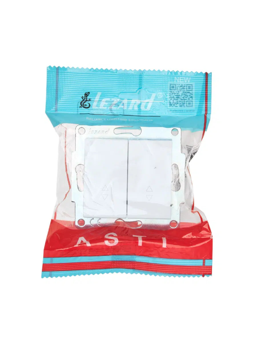 ASTI Выключатель проходной двойной белый механизм LEZARD 7081-0288-106