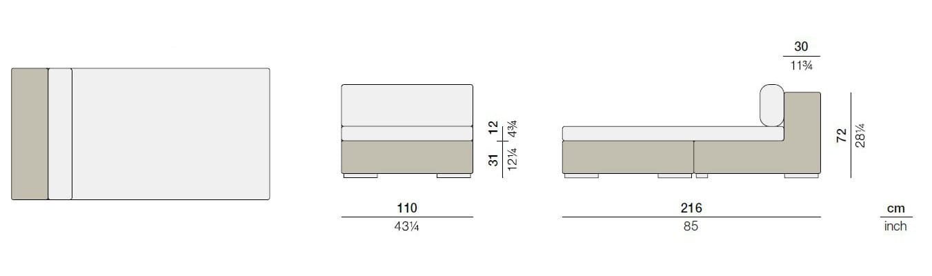 Синтетическое волокно сад Dormeuse DEDON LOUNGE ARCH-00010241 - Вид №1