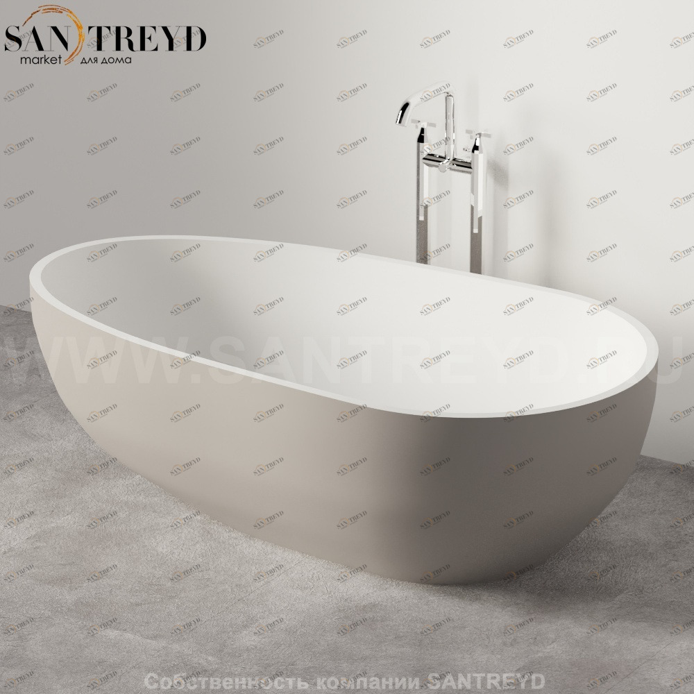 Ванна свободностоящая SPOON XL M серая Agape AVAS1093ZL