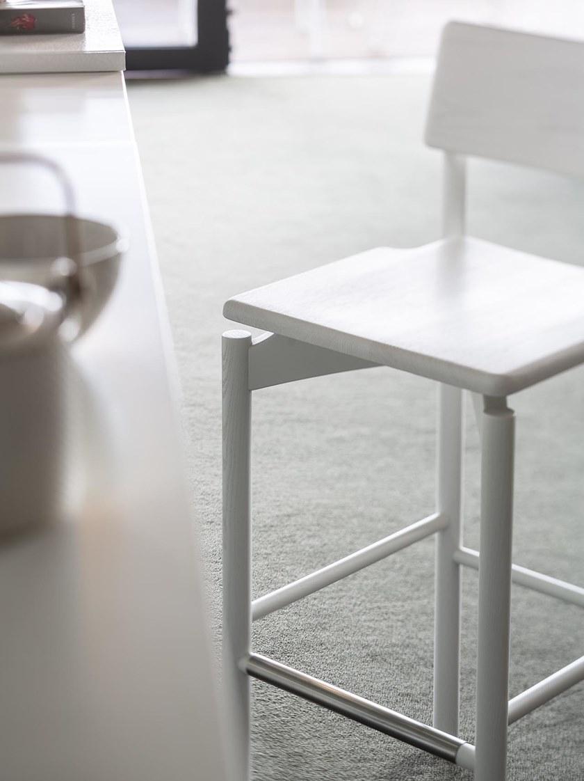 SIPA Барный стул из лакированной древесины с подставкой для ног Spam sun-id-1421105 - Вид №3