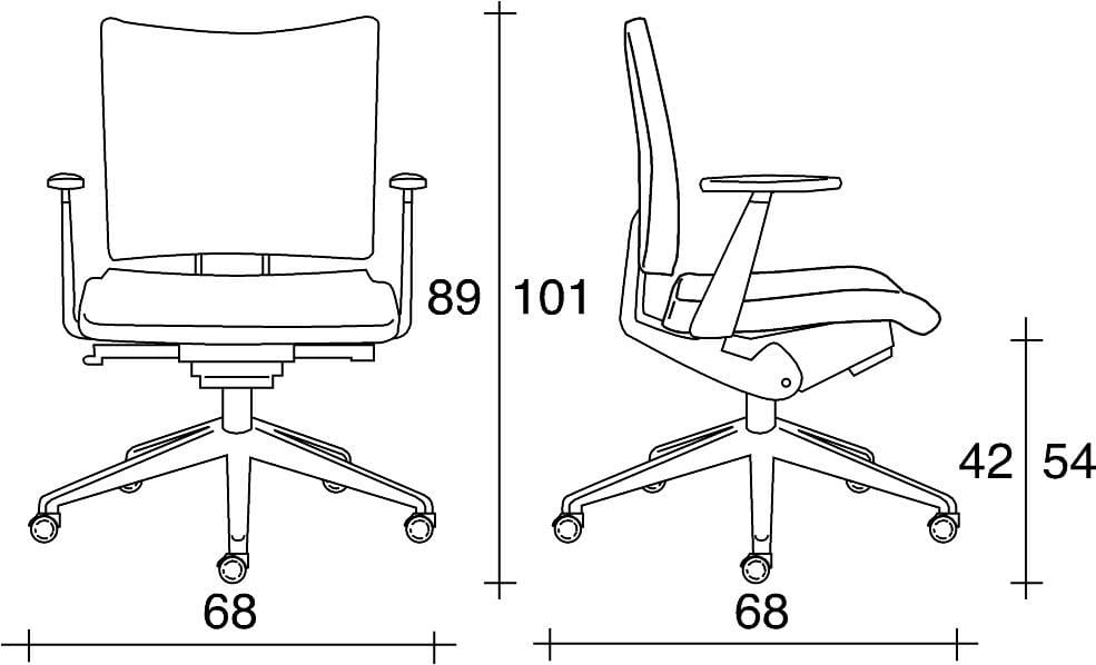 Офисное кресло из ткани с колесами и подлокотниками с 5 спицами TALIN Aviamid ARCH-00073274 - Вид №2