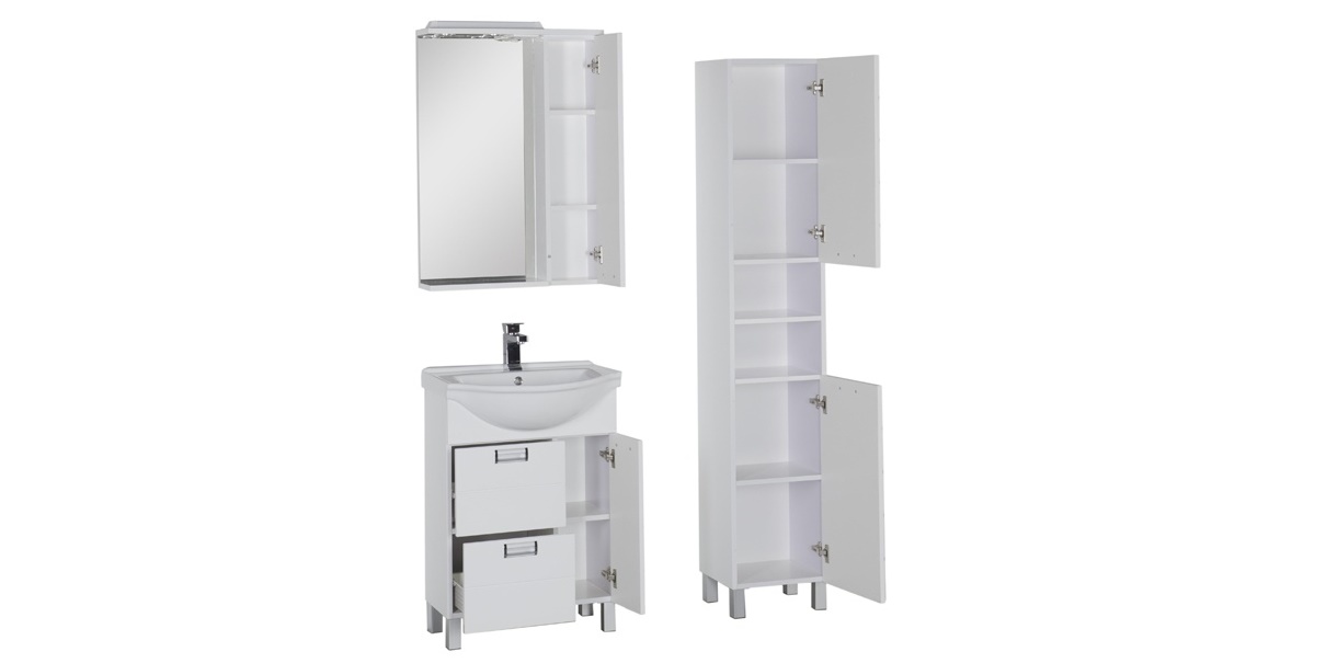 Комплект мебели Aquanet Сити 60 белый 00171958 - Вид №3