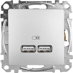Розетка USB встраиваемая Systeme Electric Sedna, цвет алюминий 82677562 STLM-2094467