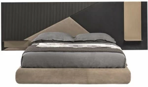 Shake Кровать двуспальная в коже с высоким изголовьем Ego