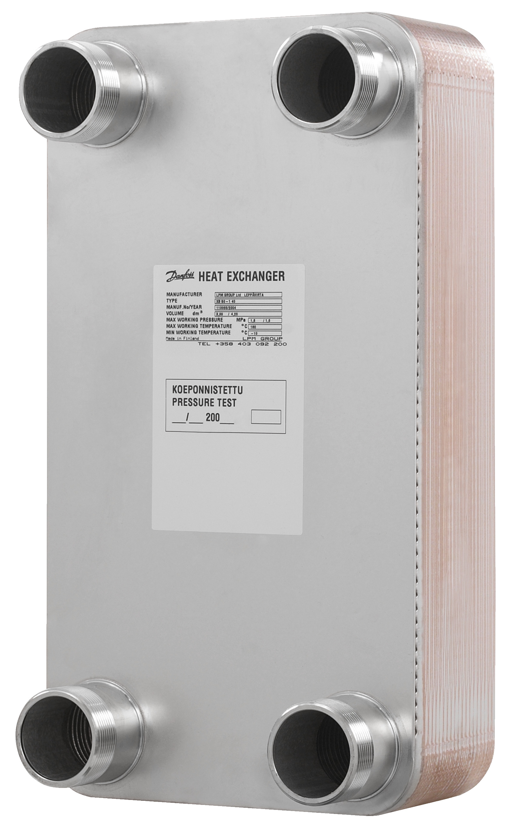Danfoss Паяный пластинчатый теплообменник серии XB51L XB 51H-1 40 паяный пласт. теплообменник 004B1820  - Вид №14
