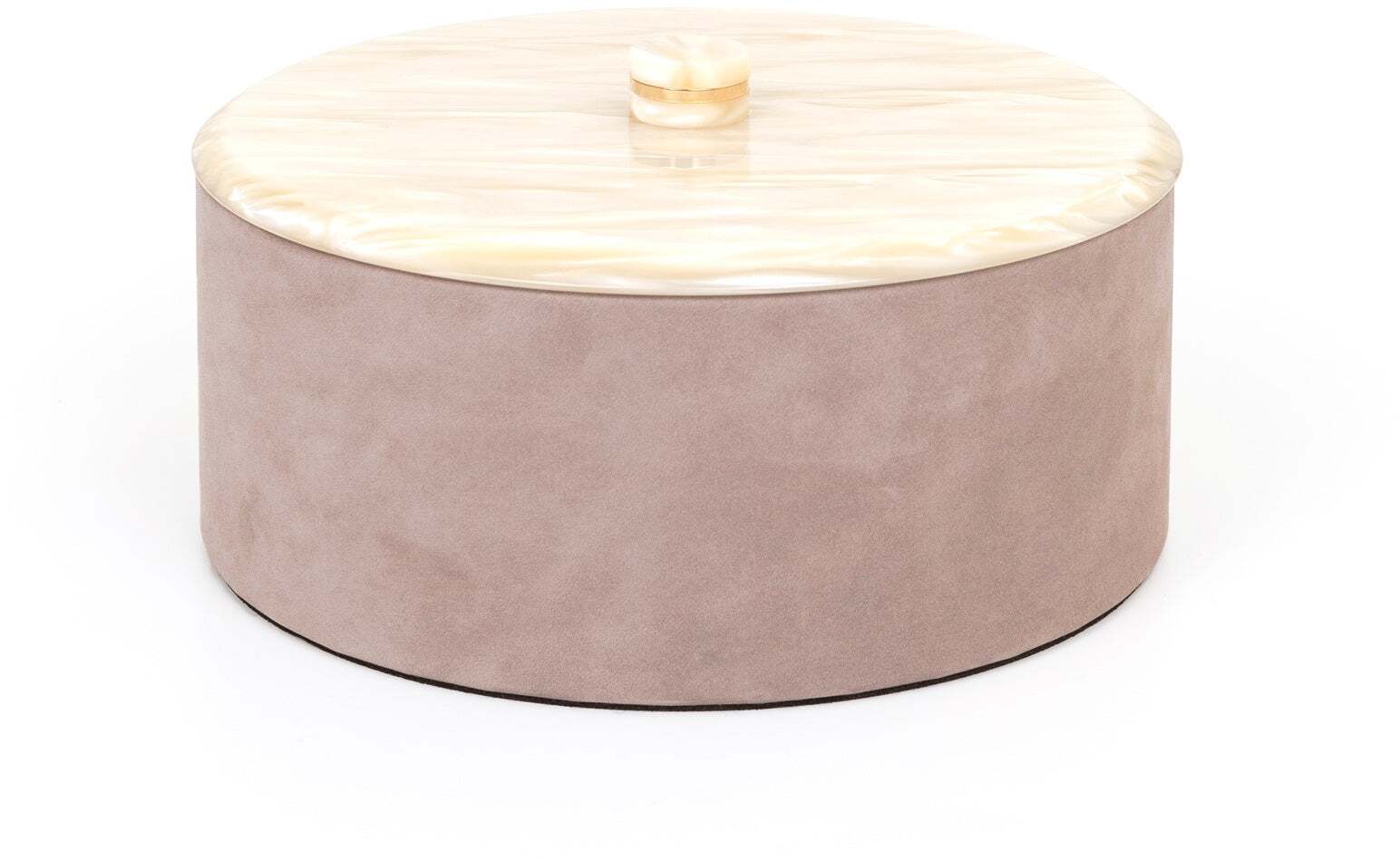 Круглая коробка Kelly - Ø 20XH8 см / зернистая кожа_кремовый