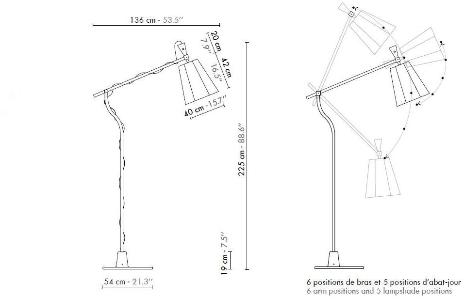 designheure Регулируемый торшер Luxiole L225lmo - Вид №5