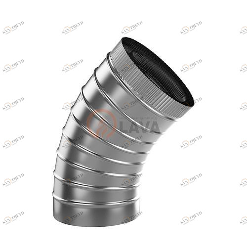 Сендвич-отвод LAVA 200/300, угол 45*, нерж. 304 (0,8)/439 (0,5) 3382