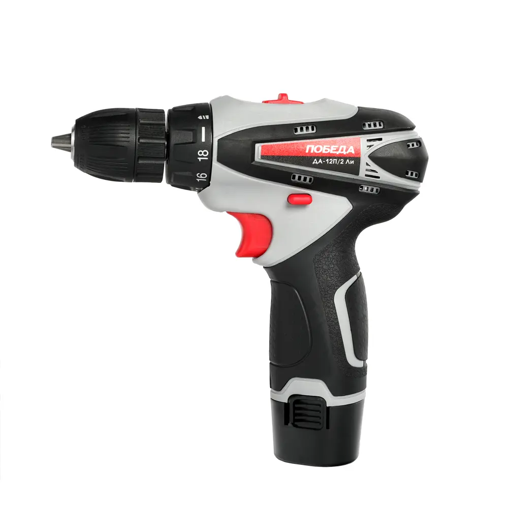 Дрель-шуруповерт аккумуляторная Победа ДА-12П/2 Ли, 12 В Li-ion 2х2 Ач STLM-2021408 - Вид №1