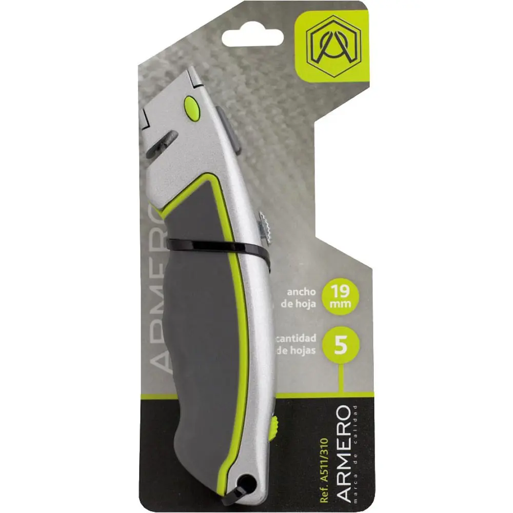 Нож Armero A511/310 с лезвием трапеция обрезиненная рукоять 19 мм STLM-2198606 - Вид №1