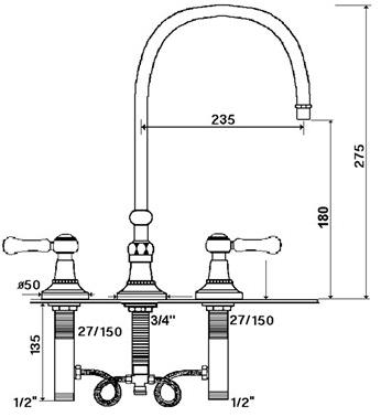 rvb Смеситель для кухни на 3 отверстия 1935 limoges 1935.--.29 - Вид №1