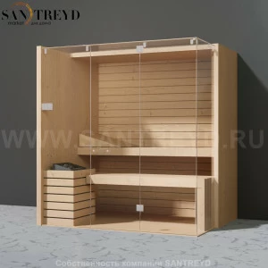 Effegibi SKY CORNER 60 SA55400021 Сауна. Мощность: 6 кВт макс. Размеры: длина 200 см, ширина 150 см. Отделка: канадский хемлок.