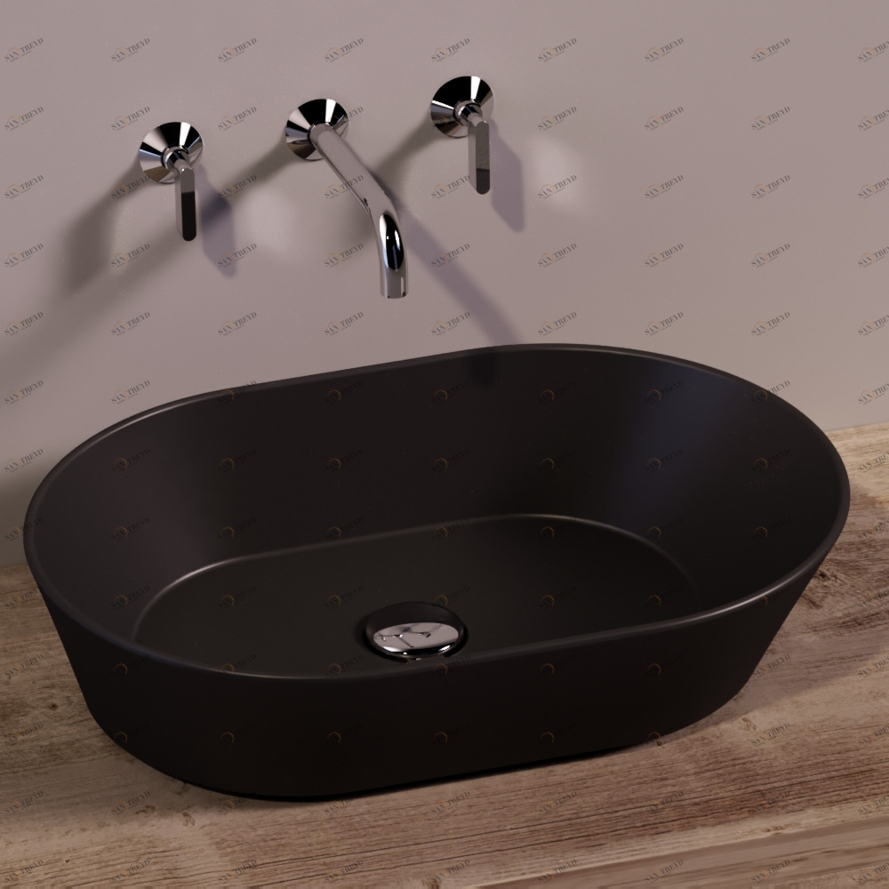 WA02NEROMATT Накладная раковина на столешницу  овальная Simas 