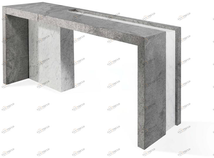 HESSENTIA | Cornelio Cappellini Прямоугольная консоль из мрамора и кварцита Stone Santreyd sun-id-1506971