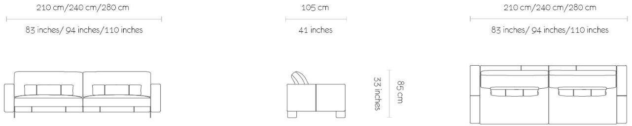 MORADA 3-х местный диван из нубука Divo Divo som - Вид №6