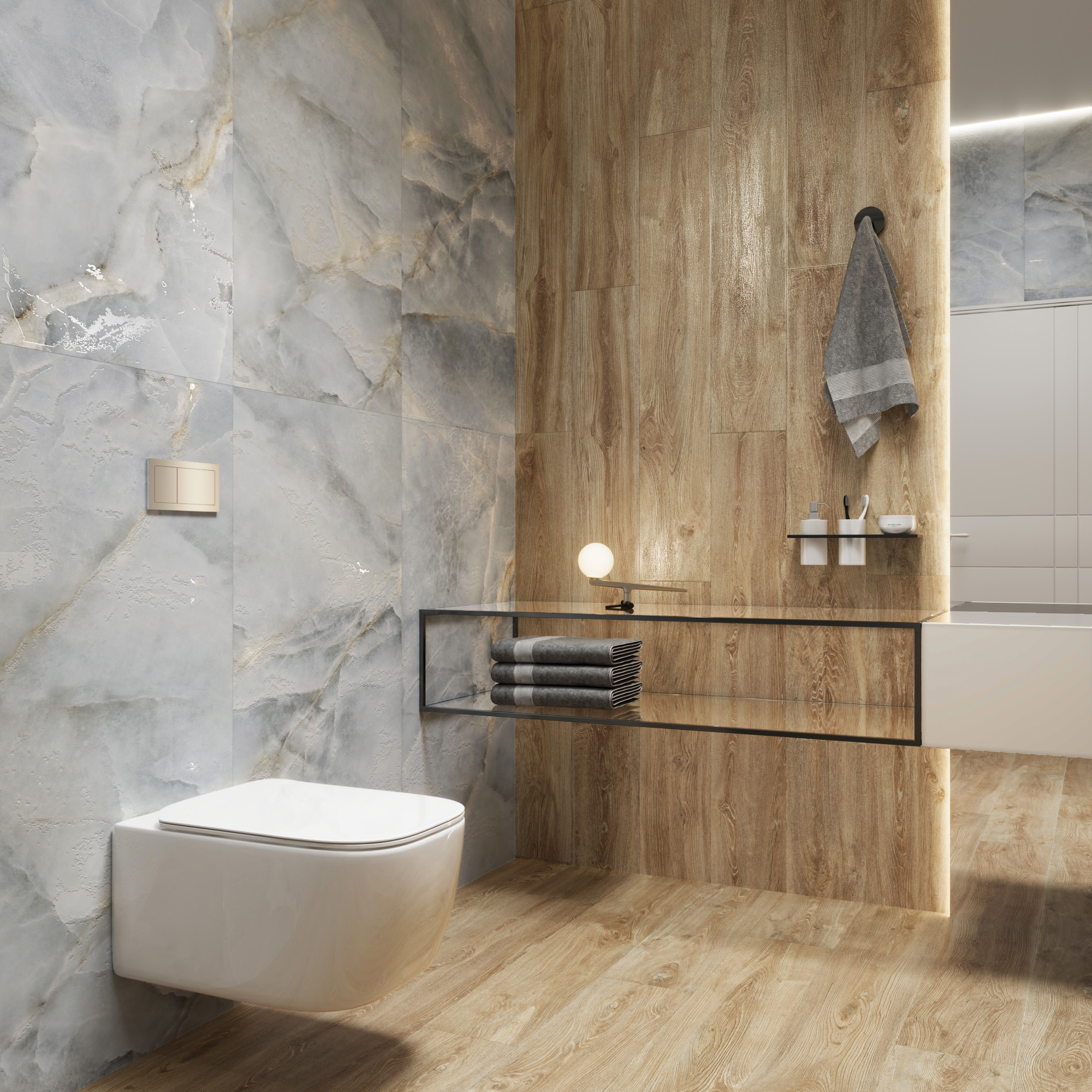 Керамогранит HUSK WOOD CHERRY 20х120 Creanza CW-RT13-B 