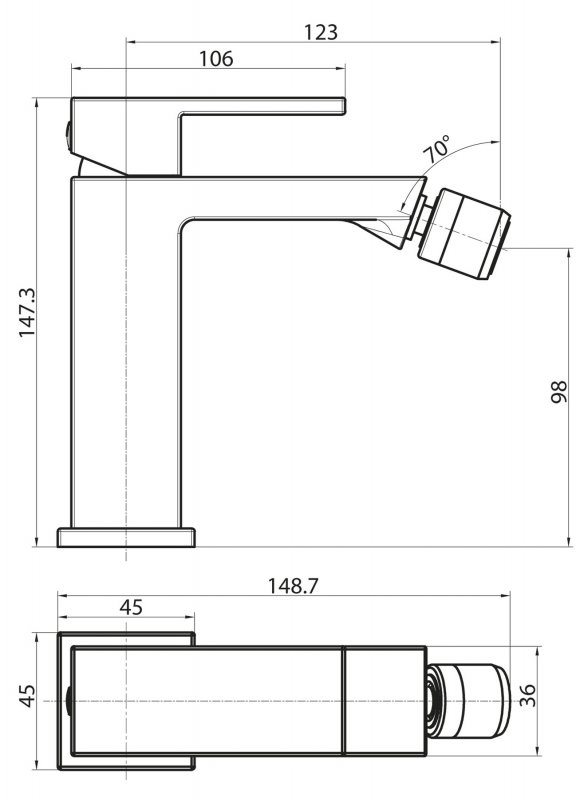 Смеситель для биде MAGNA MAG-BD-CRM BELBAGNO - Вид №1