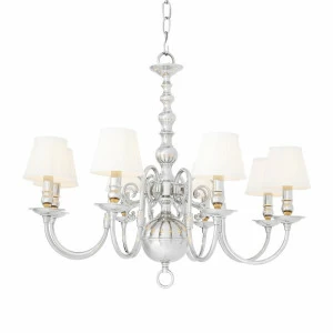 Люстра Bourbon 8 от Delight Collection белая/ хром KM0793P-8 DELIGHT COLLECTION ДИЗАЙНЕРСКИЕ 247091 Белый