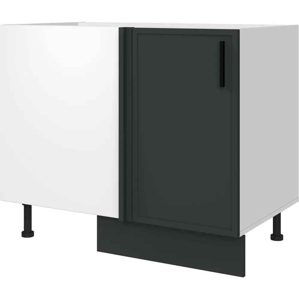 Кухонный шкаф напольный угловой Неро 100x82.5x58 см МДФ цвет графит DELINIA STLM-2046604 - Вид №1