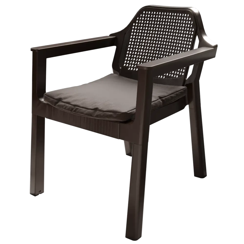 Набор мебели Adriano Easy Comfort полипропилен коричневый диван 2 кресла стол STLM-2148842 - Вид №2