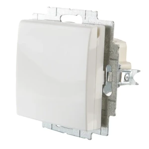 Розетка встраиваемая ABB Basic 55 с заземлением с крышкой цвет белый