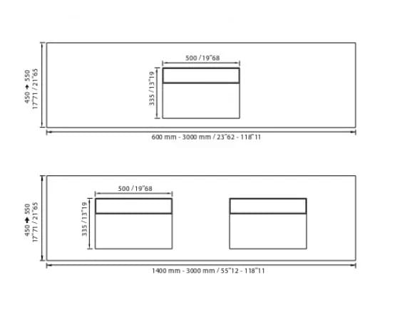 Прямоугольная раковина из твердой поверхности MOMA Design OTELLO ARCH-00035746 - Вид №2