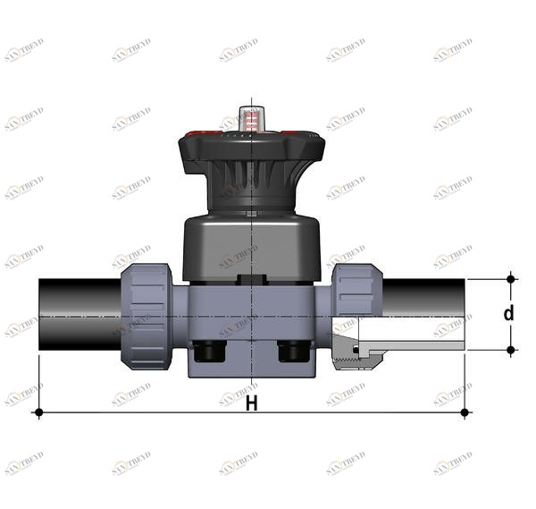 SANIT 127882030020 Мембранный клапан DK DIALOCK®, PP, фитинг с PE100-LS-х частей 
