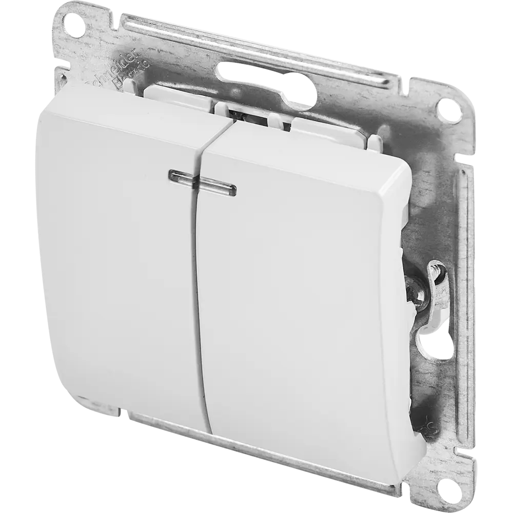 Schneider Electric Glossa — выключатель двухклавишный для трёх световых зон 86710478 STLM-0070848