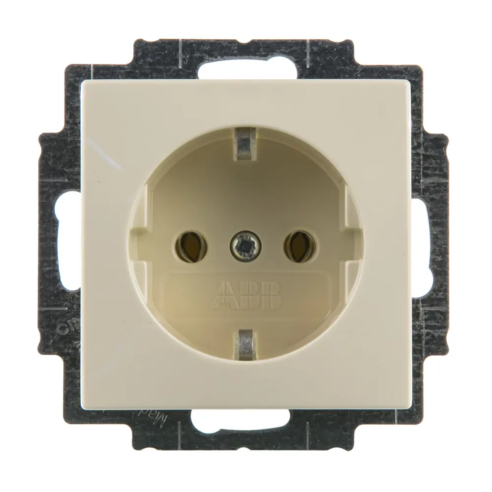 Розетка встраиваемая ABB Basic 55 с заземлением, цвет бежевый STLM-2176845