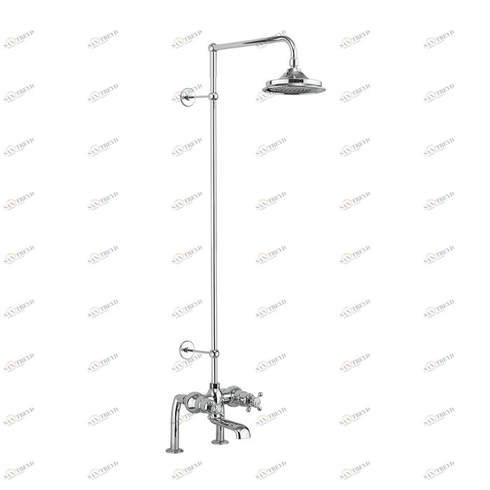 Душевая стойка c внешним термостатом, набортный BT2DS c душевой насадкой 9'' Tay Burlington T2DS, V17/ARCV17 CHR, V22/ARCV22 CHR 