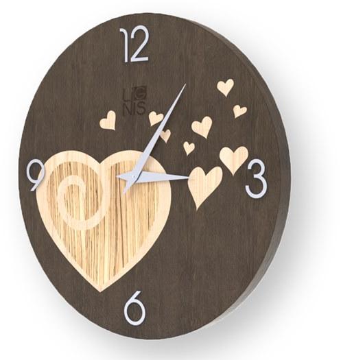 LIGNIS® Настенные часы из инкрустированного дерева Dolcevita love 10.035 / 10.113 - Вид №1