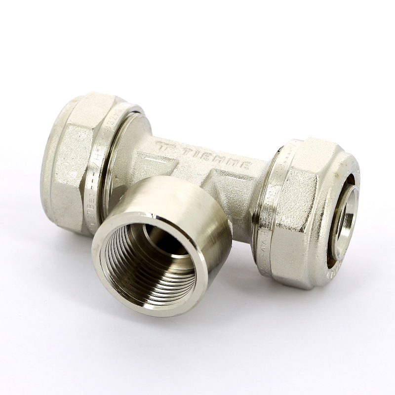 Тройник обжим-В никелированный TIEMME 32х1"х32 1600048 - Вид №1