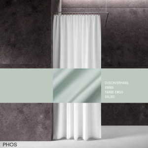 DV-EMMA200-160-EM50 Занавеска для душа emma sage, длина 200 см, ширина 160 см. PHOS