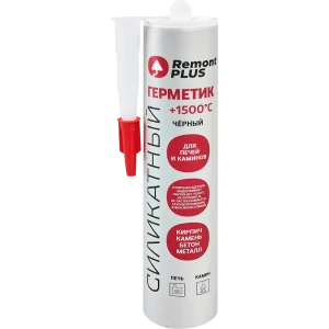 Герметик силикатный Remont PLUS для печей и каминов черный 260 мл