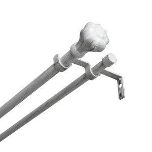 Настенный карниз раздвижной двухрядный KREAFORTA Пистим d16/19 160-300 см металл цвет белый