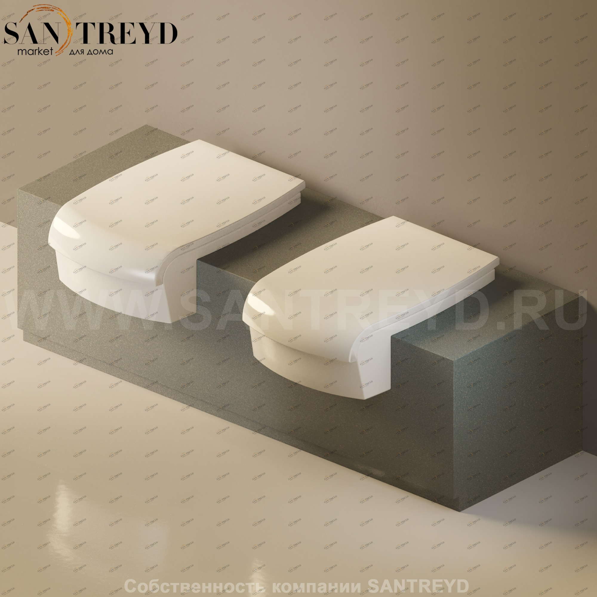 Flaminia UNA Консоль для унитаза и биде от 135 до 200 см серая UNA200WB.7037 Ceramica Flaminia UNA200WB7037