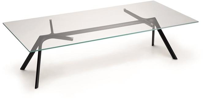 Alias Прямоугольный журнальный столик из алюминия и стекла Dry 45b - Вид №1