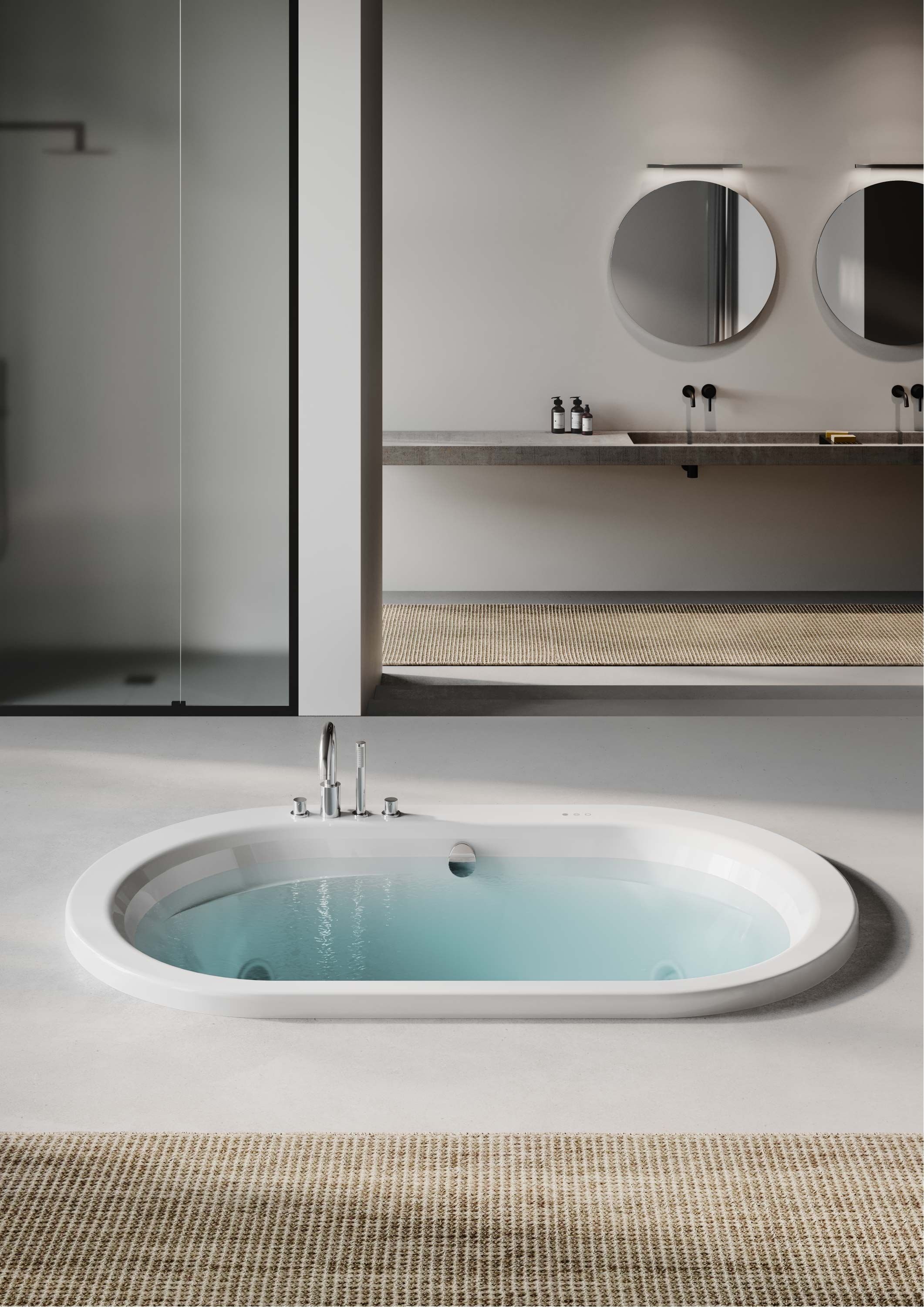 Утопленная овальная ванна с гидромассажем Jacuzzi® Opalia ARCH-00076385 - Вид №1