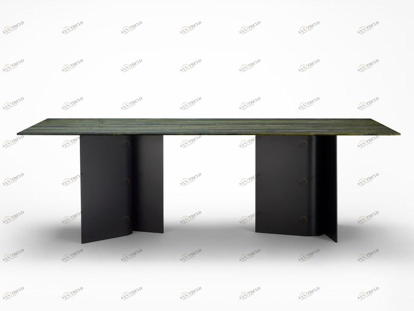 Ross Gardam Прямоугольный стол из алюминия и кварцита Breeze Bd01