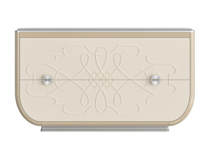 Деревянный комод со встроенными ручками