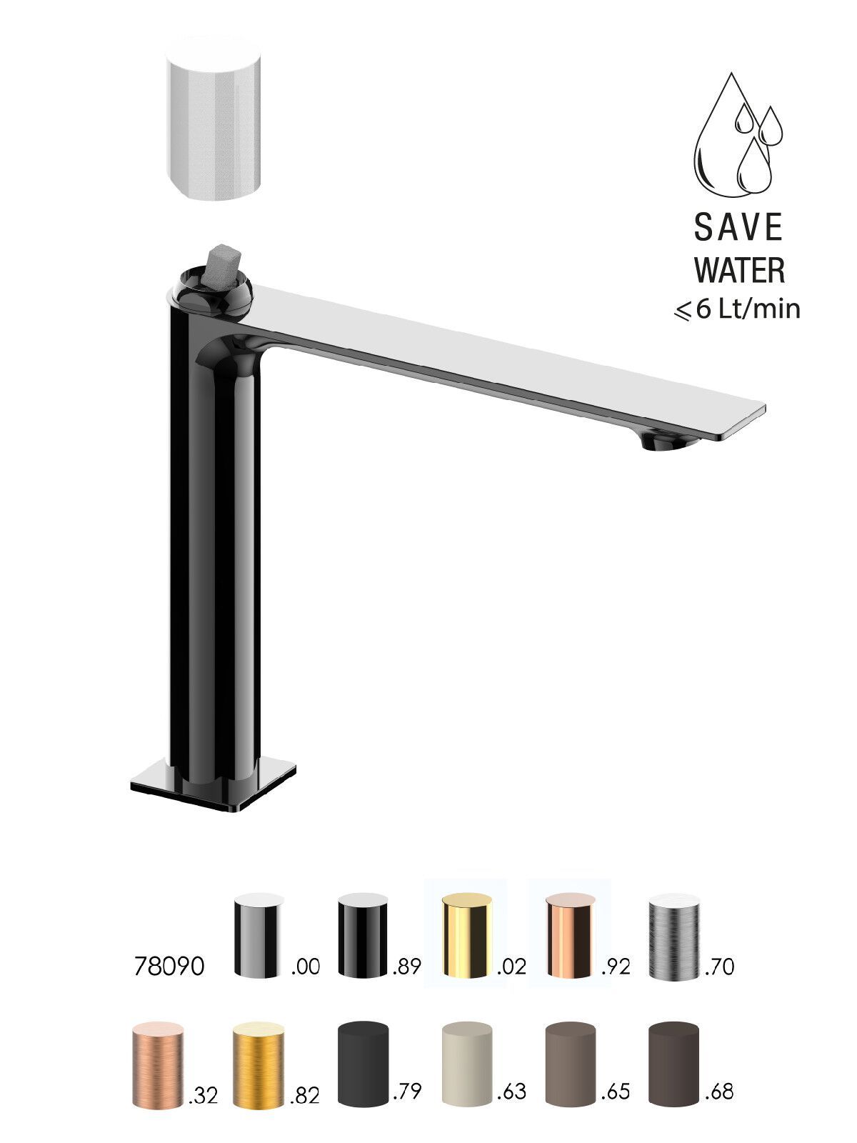 Смеситель для раковины с ограничителем расхода Rubinetterie Frattini Narciso S ARCH-00125843 - Вид №18