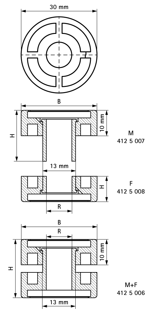 4125006 Крепление для труб  BIS Виброгаситель для звукоизоляции при монтаже на профиле WALRAVEN  - Вид №1