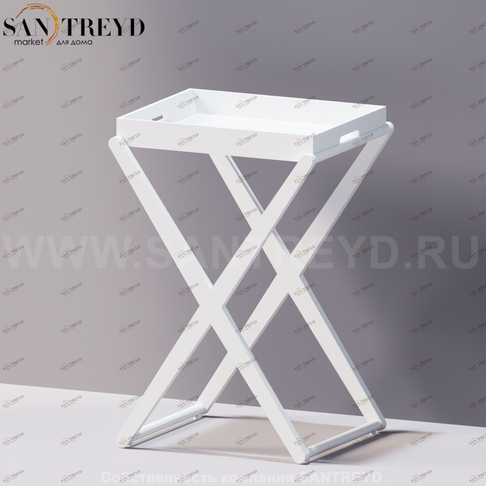 Agape X Высокий столик со съемным лотком белый ACOM0622Z